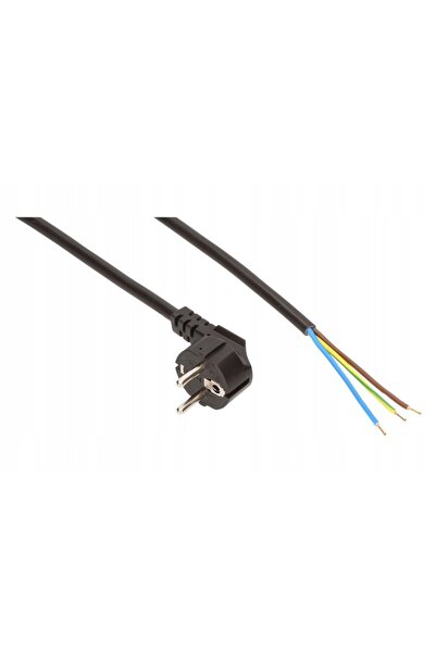 NO BRAND Cablu H05VV-F cu fișă unghiulară 3x1 negru 10m
