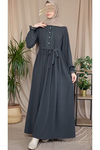 Sahra Vera Füme Dantelli Elbise 5138