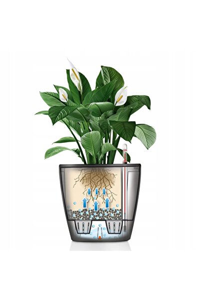 NO BRAND Ghiveci Lechuza Classic LS 28 cm negru 7 l rezistent la UV rezistent...