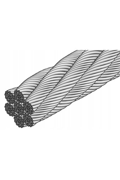 NO BRAND Sârmă de oțel inoxidabil A4 7x19, 4mm, rolă 250 m