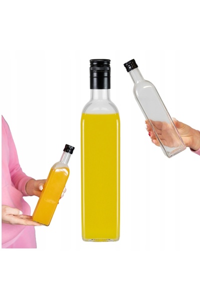NO BRAND 10x sticlă MARASCA transparentă 500 ml pentru ulei, lichior, oțet 0,5l