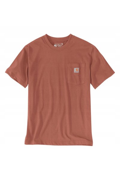 Carhartt Tricou pentru bărbați, gros, cu buzunar, K87 Q53, Terracotta, S