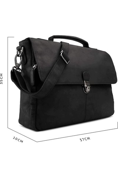NO BRAND LEABAGS Geantă de umăr din piele vintage - Pentru laptop de 15 inch