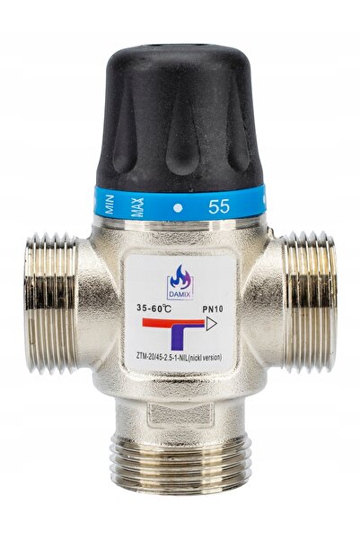 DAMIX Robinet termostatic cu trei căi Ø 1 "GZ DN25 KVS 2,5m³/h 35-60 ° C