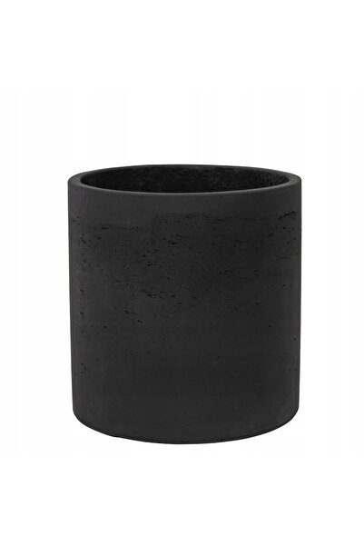 NO BRAND ghiveci cilindric din beton negru PUK 20 negru