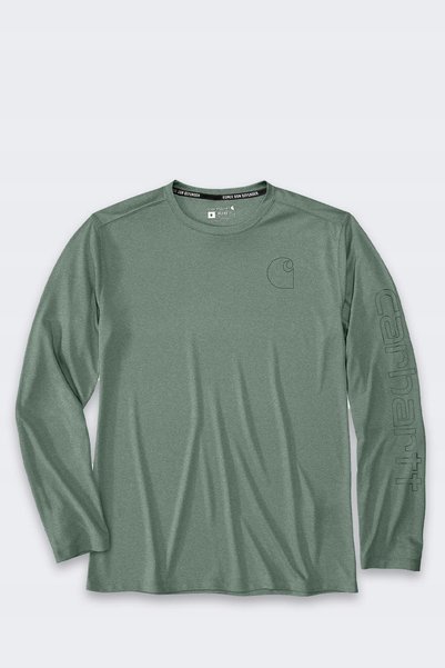 Carhartt Bluză fără glugă Force Sun Defender Relaxed LS Logo T - verde XL