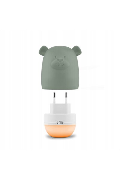 NO BRAND Zazu BENNY Lampa de noptieră pentru copii cu priză Sage