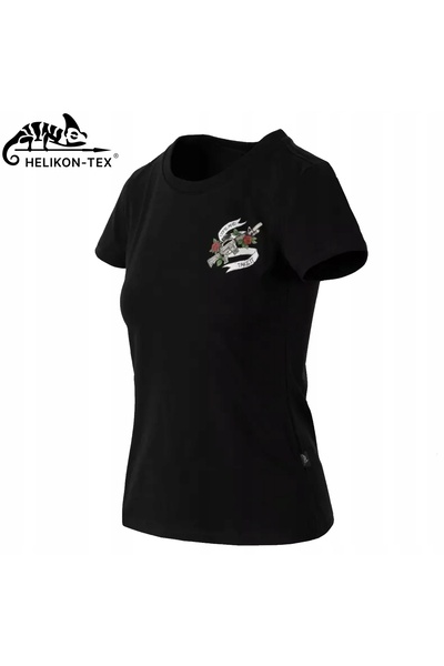 NO BRAND Tricou pentru femei cu imprimeu Helikon Slim „Come and take it”, neg...