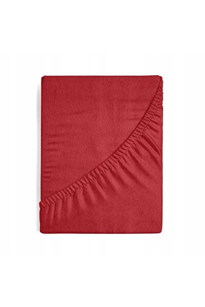 NO BRAND Cearșaf de pat Fortte cu elastic 140 x 200cm, H.20cm - Roșu