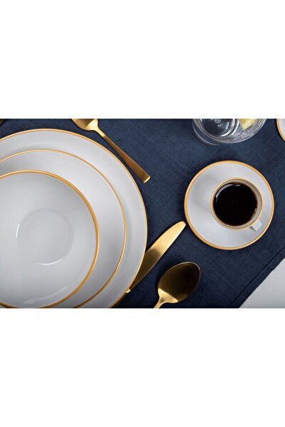 NO BRAND Set de cești de espresso din melamină Linea Line Gold, 2 bucăți Gimex