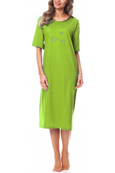 NO BRAND Cămașă de noapte de damă Merry Style cu mânecă scurtă, verde, M