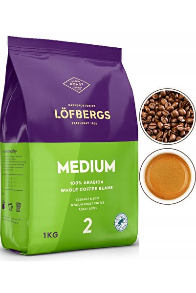 NO BRAND Boabe de cafea Lofbergs prăjire medie 1kg 100% arabica