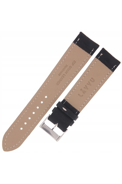 NO BRAND CUREA LUNGĂ DE PIELE NEAGRĂ XL PENTRU SMARTWATCH 20 mm LAVVU LSRXB