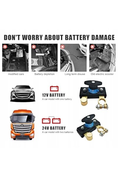 NO BRAND Întrerupător de deconectare a bateriei 12V 24V, universal pentru maș...