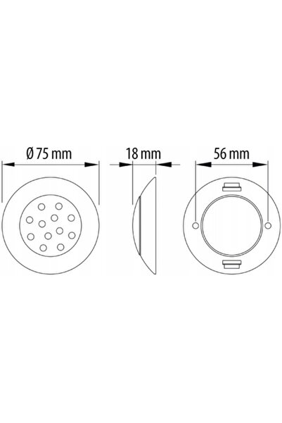 NO BRAND Reflector lampă rotundă de perete pentru rulotă LED 12 V Ø75 mm Carbest
