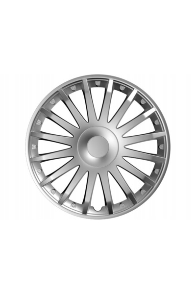 Carmotion Capace centrale de roată din cristal argintiu de 14 inch, set compl...