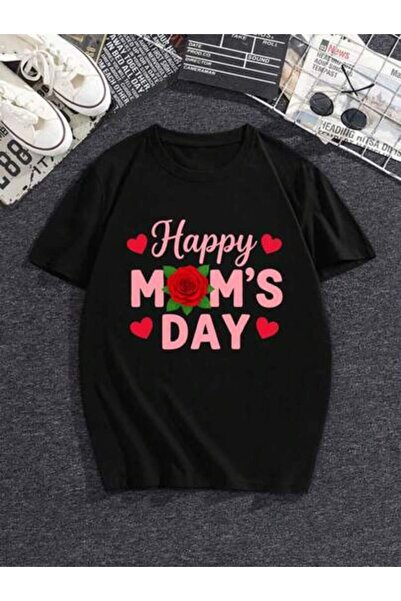 2BIR Happy Mother's Day T-Shirt Cute Rose Pattern Top, 180GSM Soft Cotton, Pe...