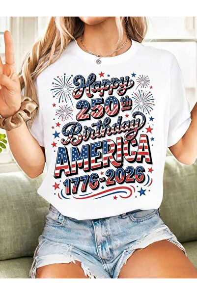 29CUN Plus Size Women's T Shirt Happy 250th Birthday America 1776-2026 Patrio...