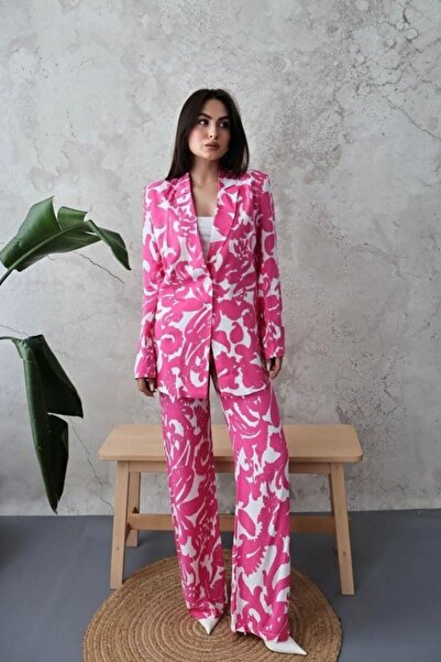 ELBEE Fuchsia Jacket and Pants Set