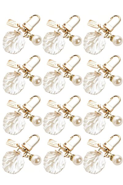 Choice 10pcs 10Pcs Women's Seashell Pearl Diamond Keychains Bag Charms, Perfe...