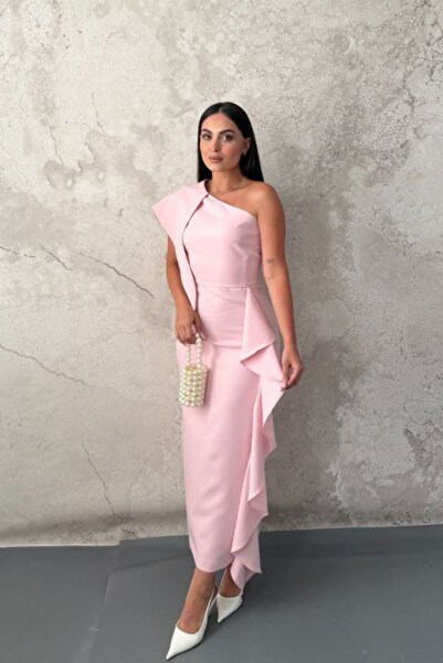 ELBEE Pink Volan Piece Dress