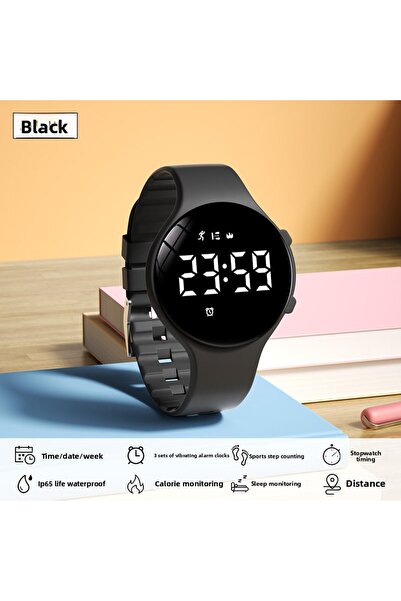 Choice3 Black Trendy Electronic Watch Men Women Student Silent Vibration Alar...