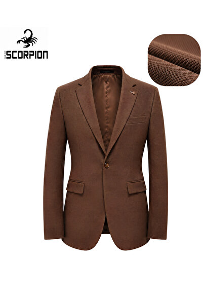 Plus Scorpion Sacou bărbătesc texturat Slim Fit, texturat, ușor elastic pentr...