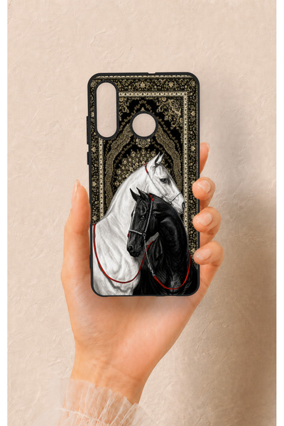 Vip Case Huawei P30 Lite Uyumlu Asil Sevgili Atlar Desenli Silikon Kılıf