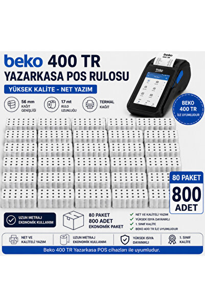 Beko 400 TR Uyumlu 56x16 Metre Termal Yazarkasa POS Rulosu
