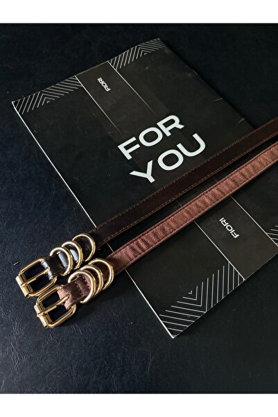 Fiori 2-Pack Suede and Faux Leather Square Buckle Thin Women's Belt, Waist Be...