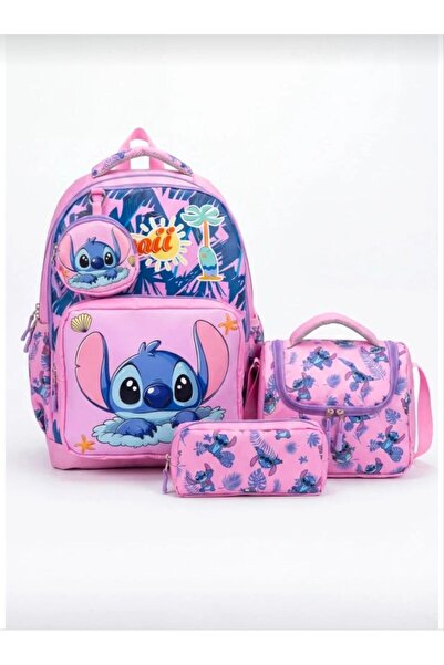 ÇANTAM GELSİN Set of 4, Girl's Patterned Primary School School Bag + Lunch Bo...