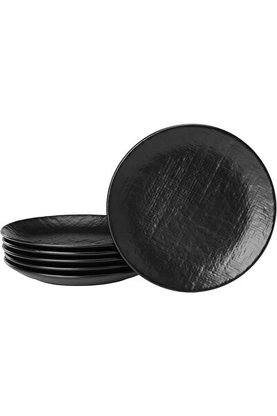 Navaris Linen Artisan Salad Plates - Κεραμικό Σετ Πιάτων Φαγητού 6 Τεμαχίων -...