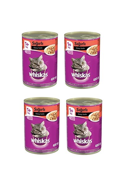 Whiskas Sığır Etli Yetişkin Kedi Konservesi 400 gr x 4