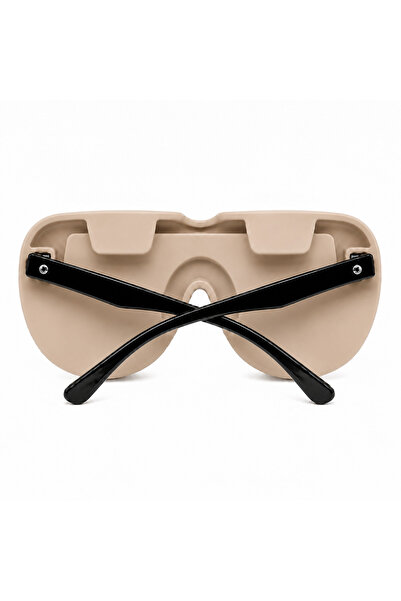 Generic Brand Ultra-compact beige glasses case, made of flexible silicone, fo...
