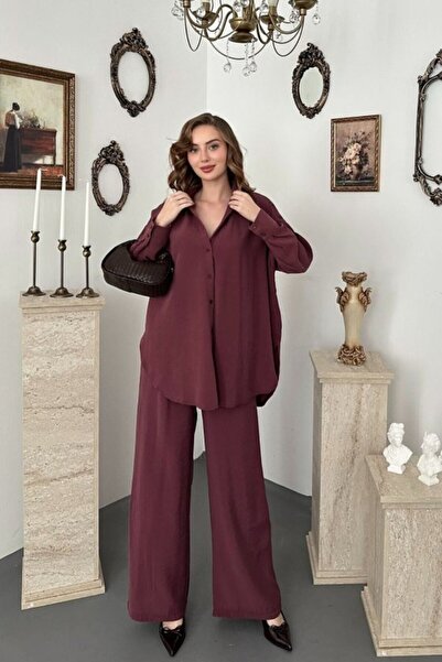 ELBEE Purple Shirt Double Set