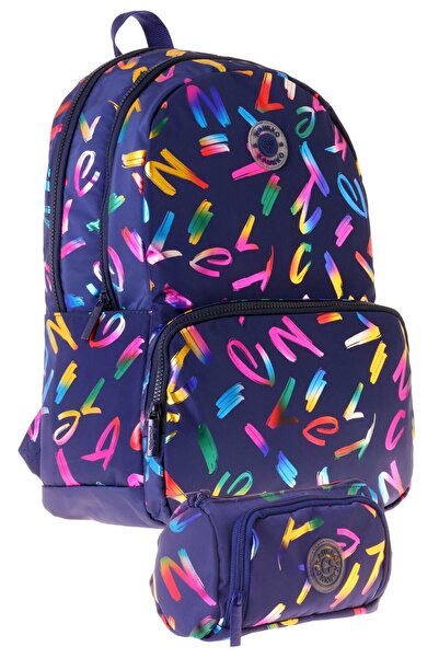 KAUKKO Set rucsac și suport pentru creion pentru fete Shine, cu model, albast...