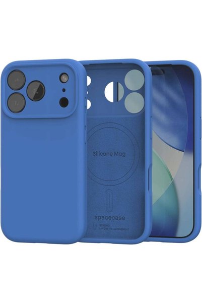 spacecase Θήκη iPhone 17 Pro Silicone Mag Case Σιλικόνης με MagSafe - Blue