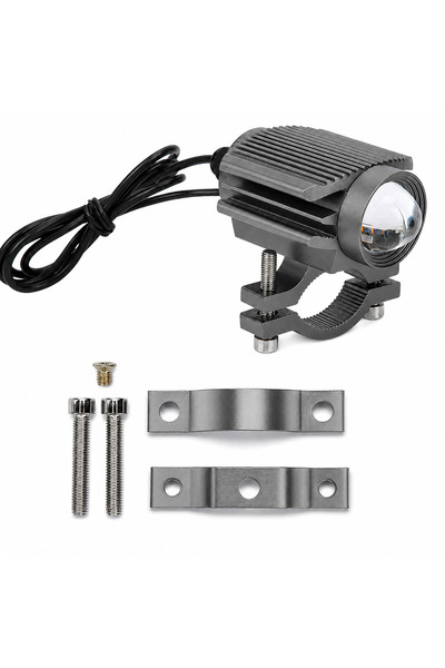 AUTOREY Proiector LED Moto cu Lupă 12V-24V, Alb/Galben, Far Auxiliar Universa...