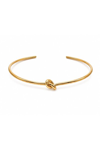 CHARMLUCKY Steel Knot Choker Necklace