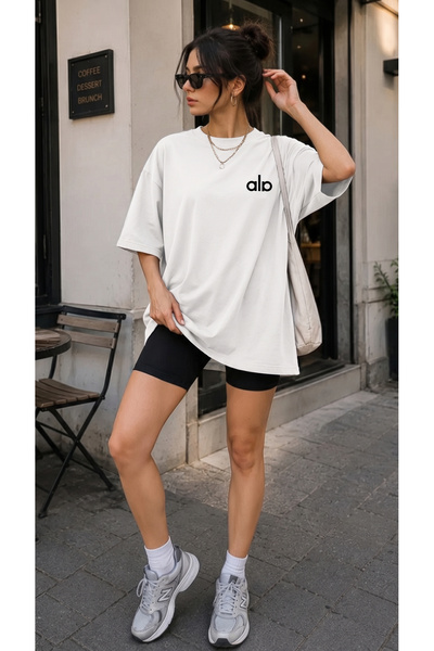 ZAVIXO Women's Cotton Oversize Crew Neck Basic T-Shirt