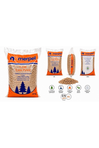 MERPEL %100 DOĞAL ÇAM PELETİ 6 MM 20. KG