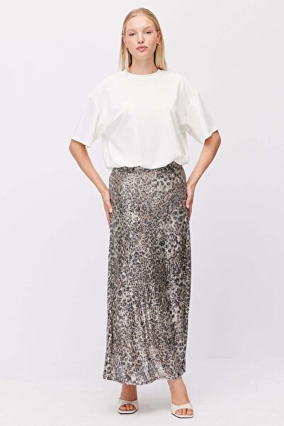 PAULMARK Women's Metallic Look Skirt