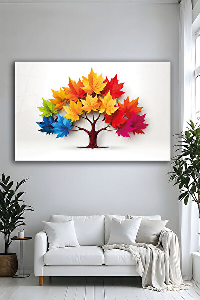 Parıltı Yayınları Pictură pe sticlă cu model Arborele Vieții cu frunze colora...