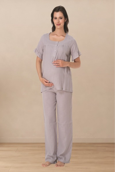 Puerpera Effortt Muslin Fabric Maternity Pajama Set 3082
