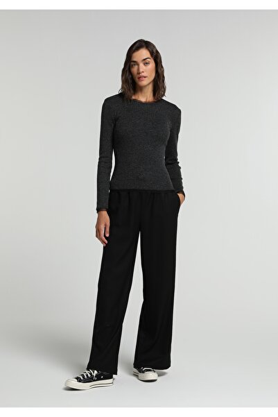 Colin's Regular Fit High Waist Wide Leg Women's Black Trousers