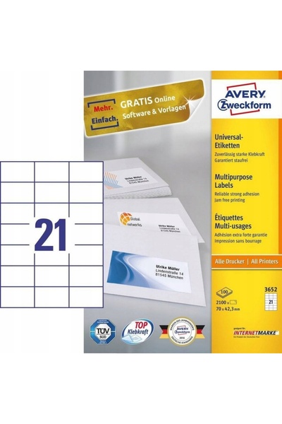 NO BRAND Etichete autoadezive A4 AVERY [100] 70/42.3