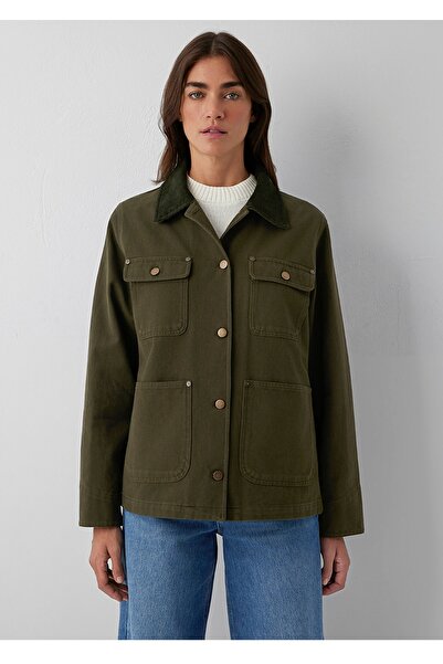 Mavi Collared Detailed Loose Fit Women's Jacket.