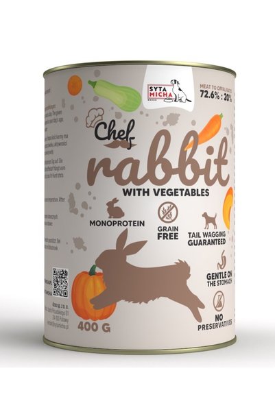 NO BRAND Hrană umedă MONOPROTEIN pentru câini Iepure Mix 5x400g