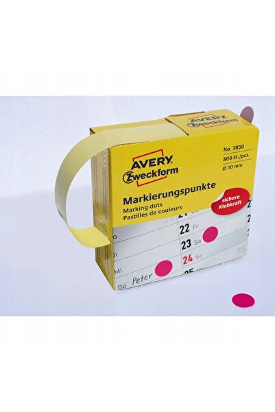 NO BRAND Etichete de marcare Avery rotunde, diametru 10mm, 800 bucăți, roz x3