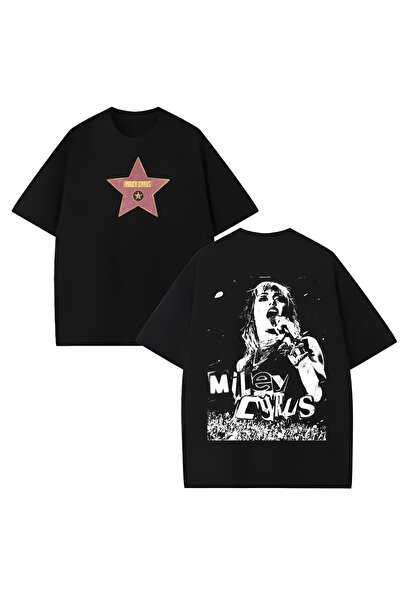 MAGORS Μπλουζάκι Miley Cyrus με στάμπα, unisex, oversized κοπή, 100% βαμβακερ...